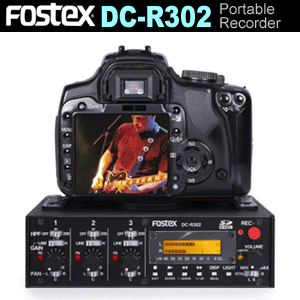 [FOSTEX DC-R302] DSLR Mixer Recorder/포터블 레코더/3채널 스테레오 믹서/DSLR 오디오믹서/휴대용 믹서/동시녹음 장비/videomic,샷건마이크용/당일배송